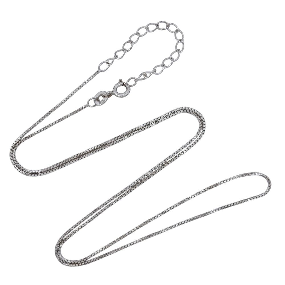 Vintage Sterling Silver 925 Box Link Chain Necklace | 17.5"-19.5"